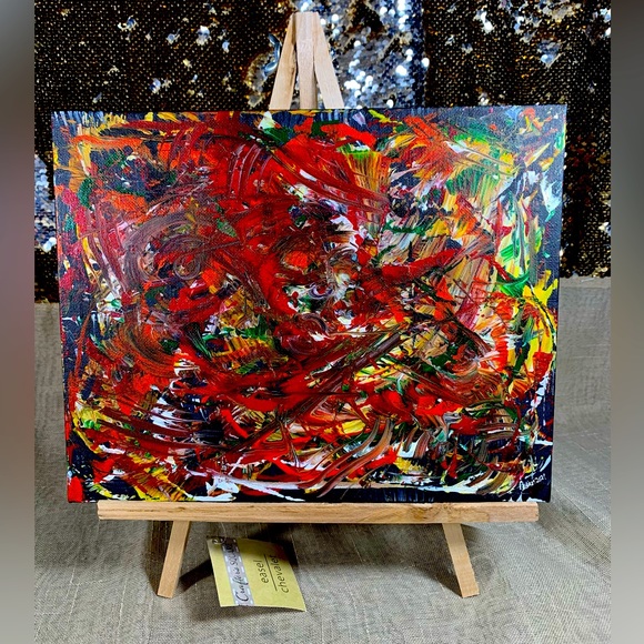 Original Mini Artwork on Wooden Easel - Picture 1 of 1